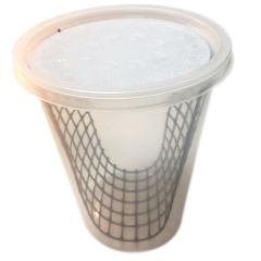 Insect Rearing Cups, 24-oz with  mesh scaffold and parasitoid proof lid, 10 cups/lids, HRB10